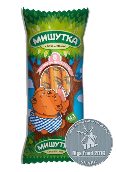 Упаковка сосисок "Мишутка"